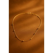 Gold Kararmaz Zincir Dorika Çelik Kolye - Lisinya