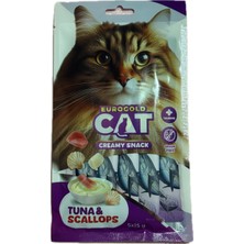 Cat Creamy Snack Tuna&scallops Tuna Balıklı ve Deniz Tarağı Kedi Ödül Maması 5X15GR