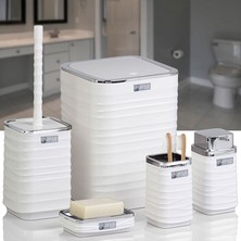 Home Luna Kare 5 Li Banyo Seti - Beyaz