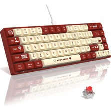 AK680 65% Kablolu Hotswap Mekanik Oyun Klavyesi,68 Tuşlu Taşınabilir Anti-Ghosting Klavye,gökkuşağı Arkadan Aydınlatmalı Programlanabilir,eva Sandviç,ergonomik Tasarım,kırmızı Anahtar-Kırmızı