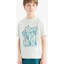 DeFacto Erkek Çocuk Pijama Takımı Kısa Kollu Üst Esnek Belli Şort F1735A825HS