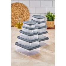 Store 5'li Sızdırmaz Hava Almaz Buzdolabı Düzenleyici & Saklama Kabı Dikdörtgen Şeffaf Saklama Kabı Seti Buzdolabı Organizeri