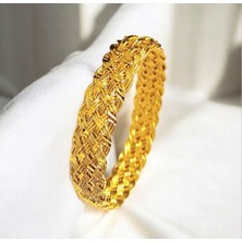 Kadın 22 Ayar Altın Kaplama Örgülü Bilezik