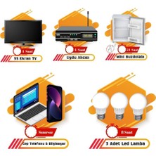 Solar Mini Ev Paketi TV + Mini Buzdolabı + Aydınlatma– 1200W Modifiye Sinus İnverter + 2x 240W Güneş Paneli + 2x 12V 100AH Jel Akü