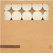25'li Tealight Mum - Beyaz - 3,8 cm