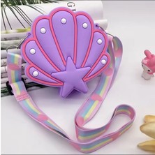 Deniz Kabuğu Mor Istiridye Inci Yıldız Sanrio Silikon Çanta Cüzdan Kadın Genç Kız Çocuk Bebek