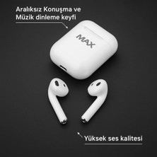 ONOUQO Beyaz 2.nesil Ios Android Uyumlu Kablosuz Bluetooth Kulaklık Kılıf ve Telefon Askısı