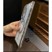 Samsung Galaxy A36 - 5g Şeffaf Kılıf Taşlı Lens Koruma Magsafe Uyumlu Şık ve Parlak Tasarım – Kristal Şeffaf Kapak