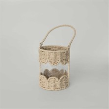 Linens Straw 14X14X32 cm Fener Natural