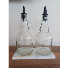 Mermer Standlı Cam Yağdanlık, Sirkelik,sosluk Hillcap Cam Yağdanlık