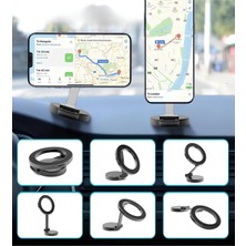 iPhone 11-12-13-14-15-15 Plus-15 Pro Max Uyumlu Magsafe Manyetik Mıknatıslı Araç Içi Telefon Tutucu