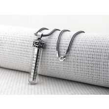 Ayetel Kursi Dualı Zemzem Sulu Muska Cevşen 925 Ayar Gümüş Erkek Kolye