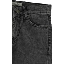 Hacker Fistan Store Kadın Gri Yüksek Bel Rahat Kesim Boru Paça Boyfriend Jean Pantolon