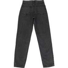 Hacker Fistan Store Kadın Gri Yüksek Bel Rahat Kesim Boru Paça Boyfriend Jean Pantolon