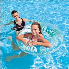 Serenity Haven Yaprak Desenli Simit - Şişme Tropikal Simit - Deniz Simidi -Çiçek Desenli Simit-Çiçekli Simit 91 cm