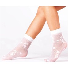 Daymod Kadın Desenli Soket Beyaz