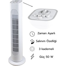 Kule Tipi Zaman Ayarlı Vantilatör 50 W
