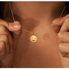 Gülen Surat Emojisi 14 Ayar Altın Kolye