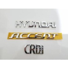 Hyundaı Accent ve Crdi Bagaj Yazısı Arma 3 Adet-Yüksek Kalite