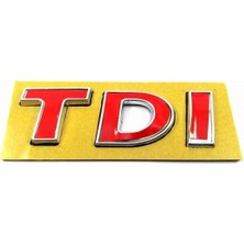 Volkswagen Uyumlu Tdı Bagaj Yazısı Tdı Kırmızı (60MM-20MM)