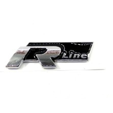 Volkswagen Uyumlu R Line Bagaj Yazısı Siyah Metal 75MM-25MM