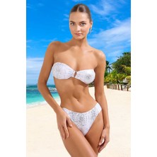 Straplez Tasarım Bikini Takımı Ergonomik Kesim Yüksek Konfor Su Sporları Için Şık Detaylı