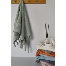 Otantik Saçaklı El Havlusu 50X85 cm - %100 Pamuk - Açık Yeşil - Yumuşak ve Su Emici