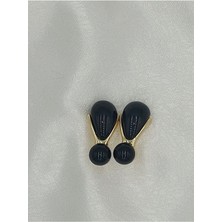 Butik Siyah Sallantılı Küpe