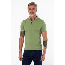 Erkek Dar Basic Polo Yaka Kısa Kol Düz Tarçın Tişört