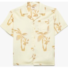 Koton Desenli Düğmeli Kısa Kollu Viskon Gömlek