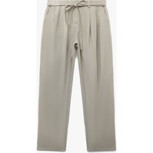 Koton Viskon Kumaş Regular Fit Cepli Pile Detaylı Kemerli Culotte Pantolon