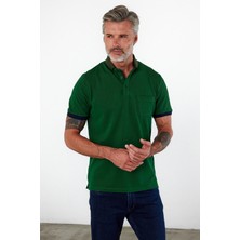 Erkek Polo Yaka Kısa Kol Cepli Tişört Camel