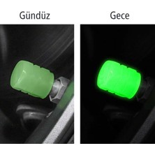 Fosforlu Lastik Sibop Kapağı 4 Adet Araç, Motosiklet & Bisiklet Uyumlu