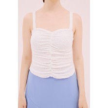 Askılı Dantel Bluz Beyaz Y2113137_002