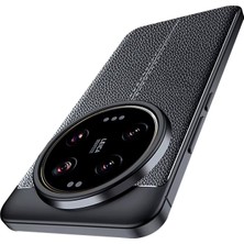 Microcase Xiaomi Mi 15 Ultra ile Uyumlu Leather Serisi Deri Efekt Silikon Kılıf - Siyah AL3337
