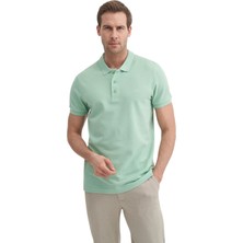 Erkek Polo Yaka Slim Fit Düz Pamuklu Tişört 4613