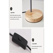 USB LED Masa Lambası Beyaz Ahşap Tabanlı Modern Dekoratif, Şık Esnek Boyunlu Ofis ve Çalışma Lambası