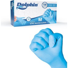 Dolphin Pudrasız Mavi Nitril Muayene Eldiveni M Beden | 1 Kutu - Mdr