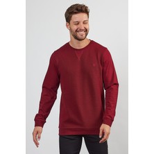 Erkek Comfort Kışlık Bisiklet Yaka Bordo Sweatshirt