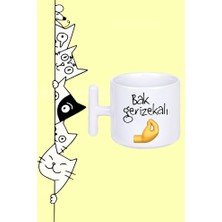 Bak Gerizekalı Sayko  Moddo Tasarım Baskılı Beyaz T Sap Kupa Bardak