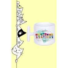 Happy Teachers Day Öğretmenler Gününüz Kutlu Olsun Tasarım Baskılı Beyaz T Sap Kupa Bardak