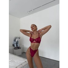 Samira Fuşya Balenli Bralet Sütyen Takım