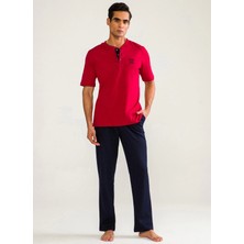 D's Damat 02000 Kısa Kol 3'lü Erkek  Pijama Takımı