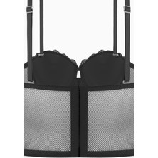 Fashion 2501 Rosali Soft Push Up Dolgulu Dantelli Büstiyer Sütyen Siyah