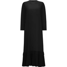 T25Y-4069 Mıssdalıda Etek Ucu Püsküllü Keten Elbise