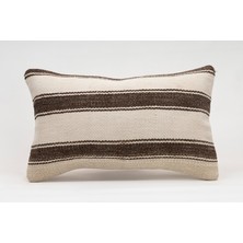 El Yapımı Kilimden Yapılmış Vintage Kırlent Kılıfı, Yün, 30X50 cm