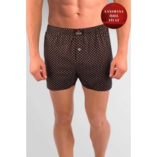 Erdem Siyah Baskılı Desenli Penye Boxer 1400YSK