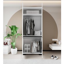 Floransa 4 Kapılı Flr-Ia2 Beyaz- Antrasit Gardırop