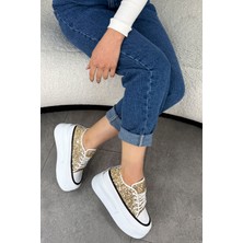 Frm 028 Pul Detaylı Yüksek Taban Bağcıklı Spor Ayakkabı