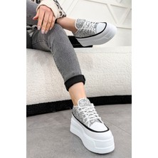 Frm 028 Pul Detaylı Yüksek Taban Bağcıklı Spor Ayakkabı